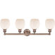 Belfast 4 Light 33 inch Antique Copper Bath Vanity Light Wall Light in Matte White