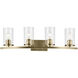 Crosby 4 Light 31.25 inch Natural Brass Bath Light Wall Light