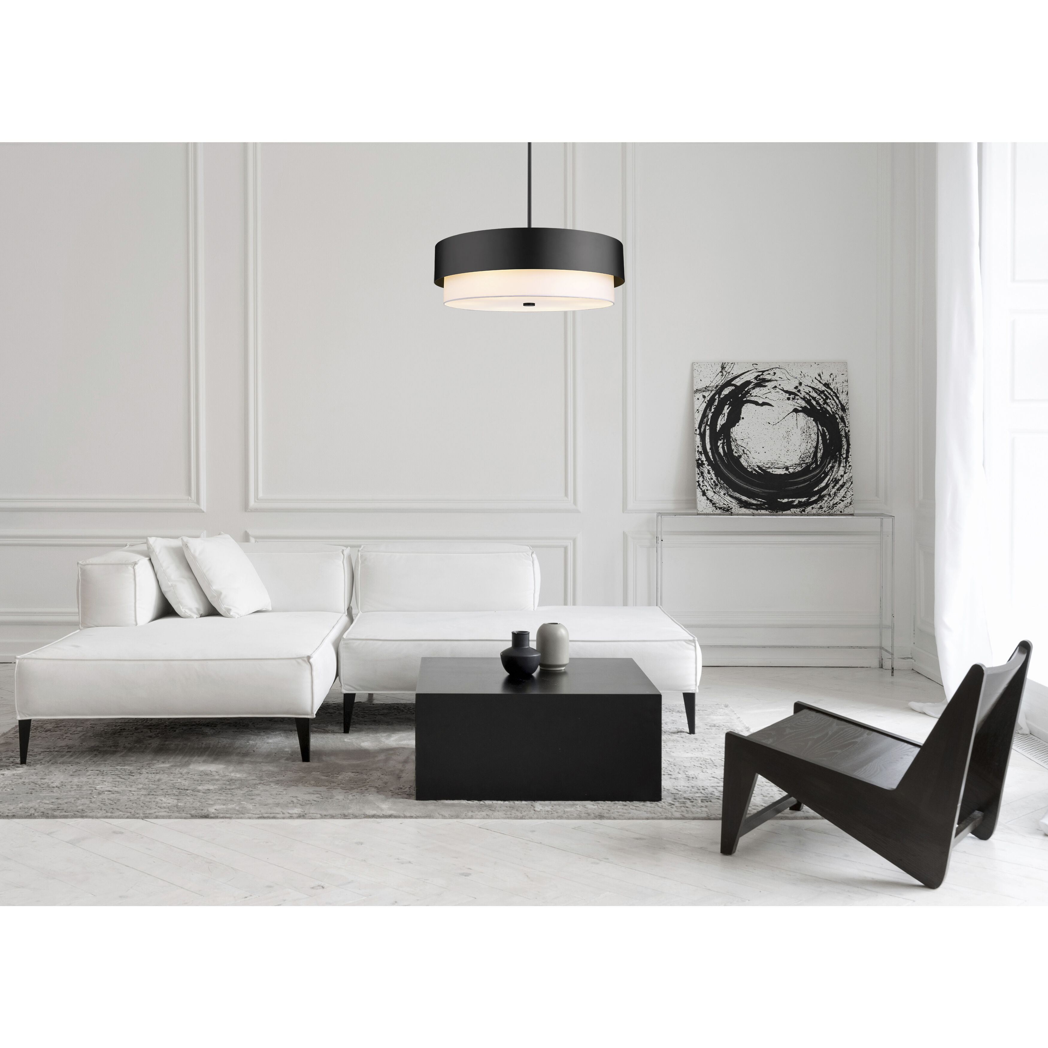 Counterpoint 6 Light 31.5 inch Matte Black Chandelier Ceiling Light