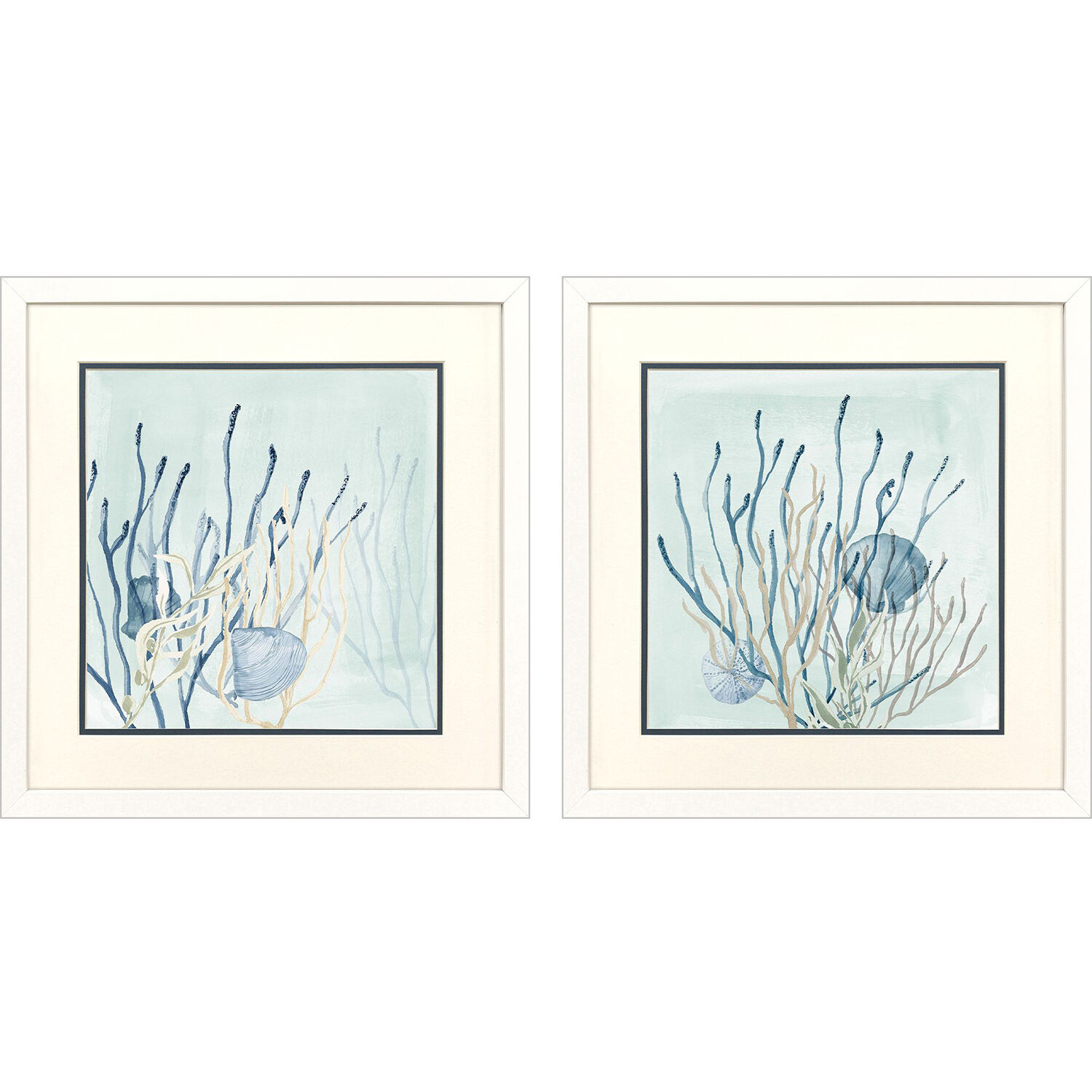 Under the Sea Coral Blue and Green and Turquoise Framed Art, Propac