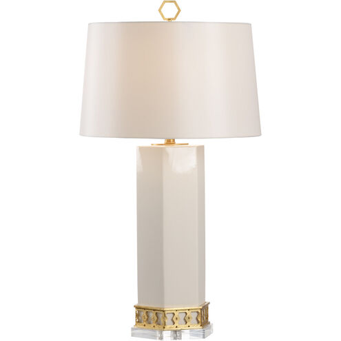 Shayla Copas 33 inch 100.00 watt White Glaze/Antique Gold Leaf/Clear Table Lamp Portable Light