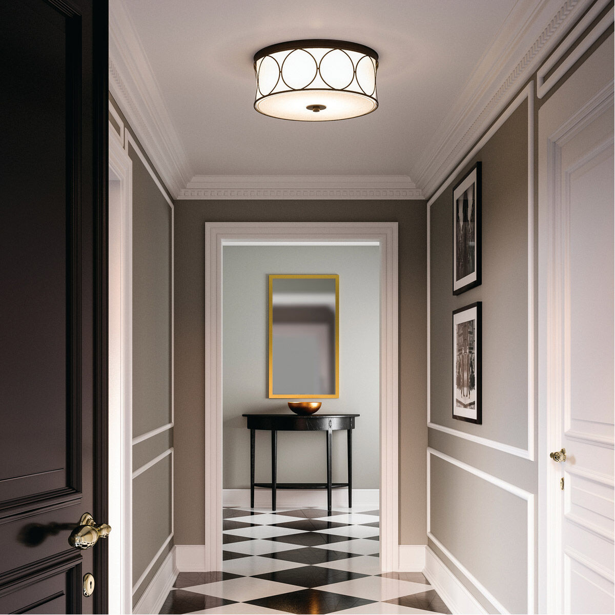 Rylann 3 Light 15 inch Matte Black Flush Mount Ceiling Light