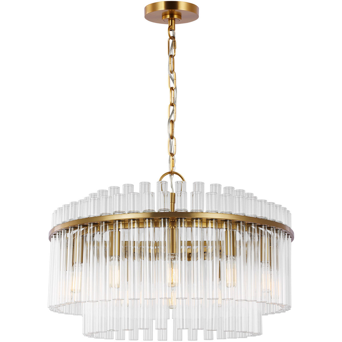 C&M by Chapman & Myers Beckett 12 Light 24 inch Burnished Brass Chandelier Ceiling Light