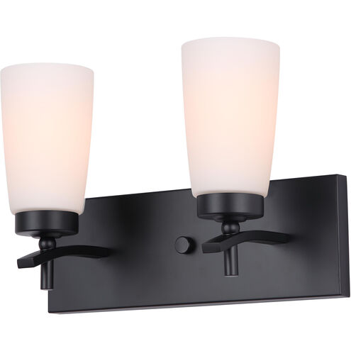 Portia 2 Light 14 inch Matte Black Vanity Light Wall Light