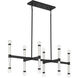 Kingsburg 12 Light 38 inch Matte Black Linear Chandelier Ceiling Light, Lighting One (Open)