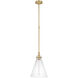Chapman & Myers Parkington LED 11 inch Antique-Burnished Brass Conical Pendant Ceiling Light