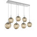 Aster LED LED Classic Silver Linear Pendant Ceiling Light in 3000K LED, Zircon Inner - Bronze Outer, Multi-Pendant