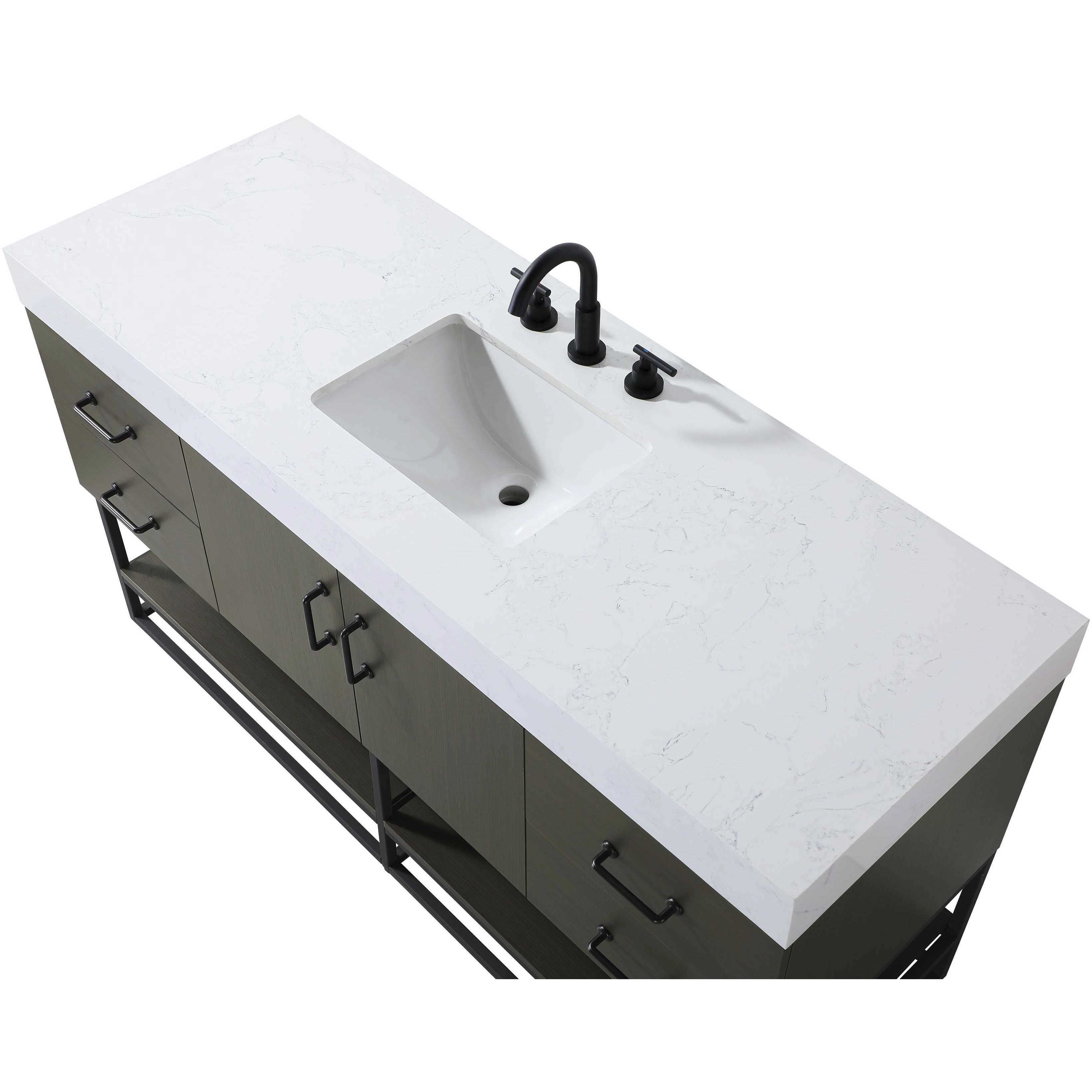 Caroline 60 X 34 inch Mocha Brown Bathroom Vanity Cabinet