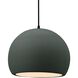 Radiance LED 12.25 inch Pewter Green and Matte Black Pendant Ceiling Light