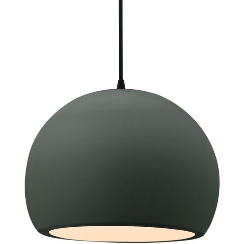 Radiance LED 12.25 inch Pewter Green and Matte Black Pendant Ceiling Light