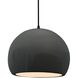 Radiance LED 12.25 inch Gloss Grey and Matte Black Pendant Ceiling Light