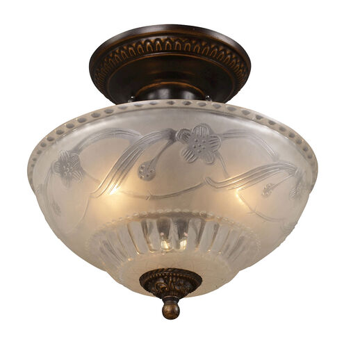 Hamlet 3 Light 11 inch Golden Bronze Semi Flush Mount Ceiling Light