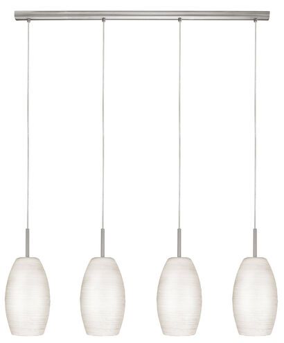 Batista 1 4 Light 39.75 inch Matte Nickel Trestle Hanging Light Ceiling Light