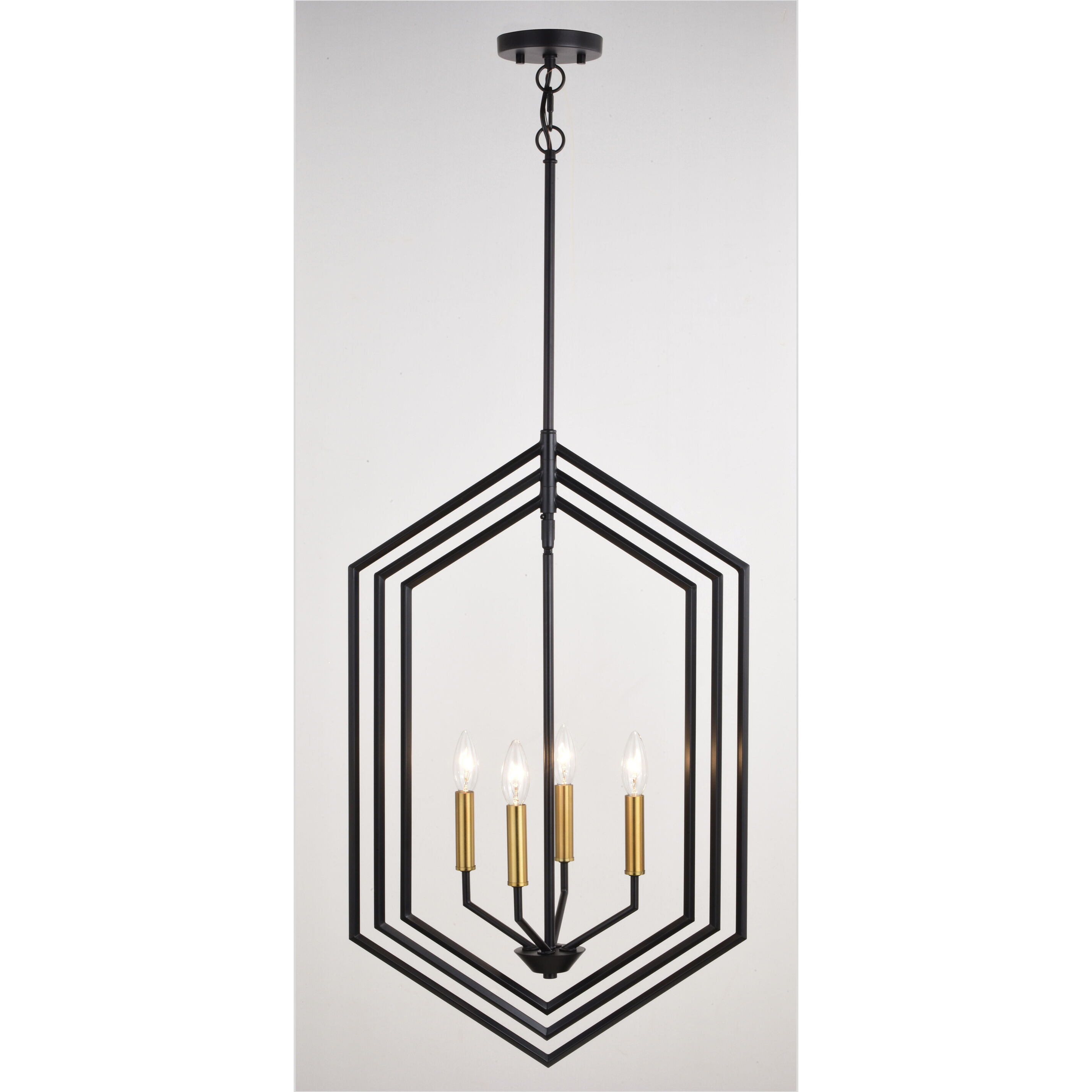 Riley LED 18 inch Black and Satin Brass Pendant Ceiling Light