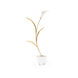Claire Bell White/Gold Leaf/Clear Porcelain Flowers