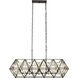 Marcia 5 Light 42 inch Matte Black and French Gold Linear Pendant Ceiling Light