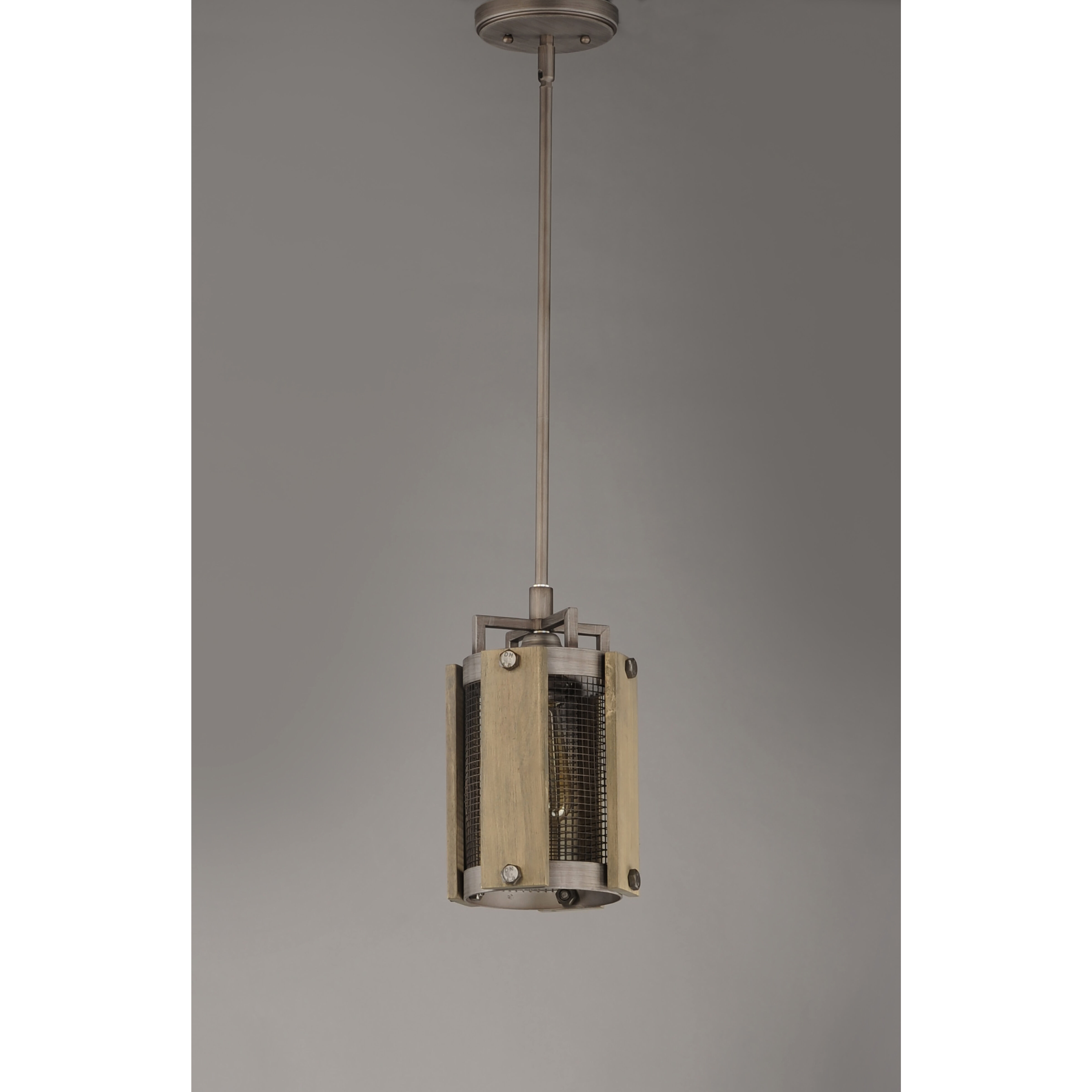 Outland 1 Light 7 inch Barn Wood/Weathered Zinc Single Pendant Ceiling Light