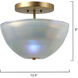 Vapor 2 Light 14 inch Antique Brass Bowl Semi-Flush Mount Ceiling Light