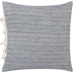 Linen Stripe Ties 20 inch Blue Pillow Kit in 20 x 20, Square