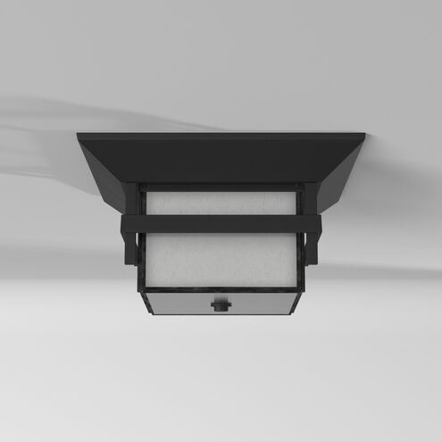 Estate Series Harbor LED 12 inch Satin Black Outdoor Flush Mount