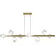 Pearlene 8 Light 54 inch Aged Brass Horizontal Pendant Ceiling Light