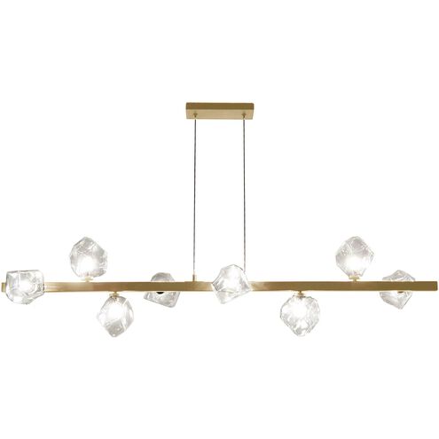 Pearlene 8 Light 54 inch Aged Brass Horizontal Pendant Ceiling Light