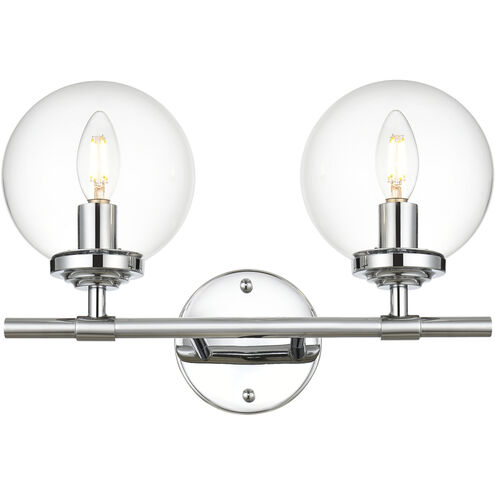 Ingrid 2 Light 15 inch Chrome Bath Sconce Wall Light