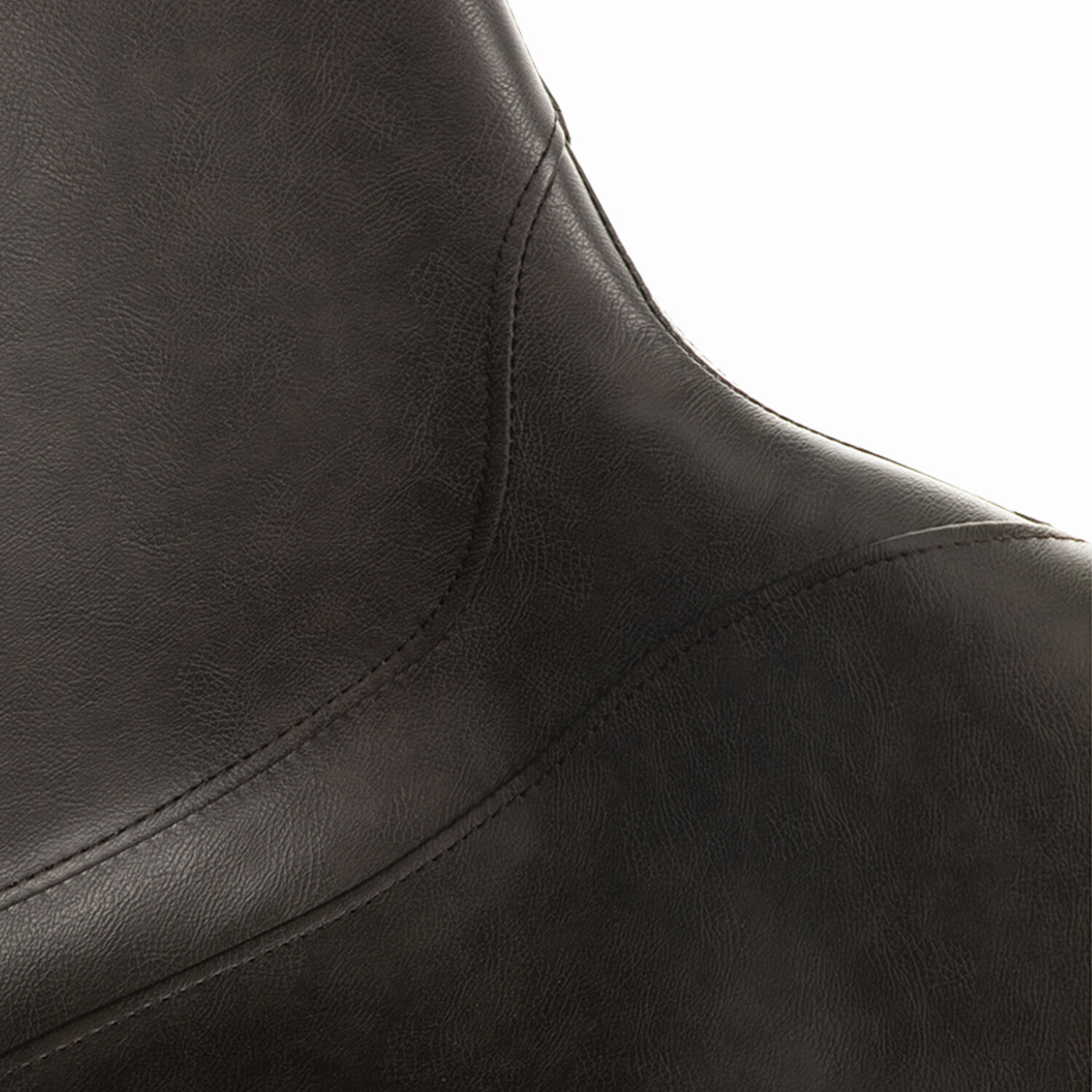 Channing Charcoal Brown Leather / Stainless Gold Dining Chair