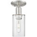 Arcadia Clymer 1 Light 4.88 inch Brushed Satin Nickel Semi-Flush Mount Ceiling Light in Clear