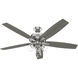 Dondra 60 inch Brushed Nickel with Light Gray Oak Blades Ceiling Fan