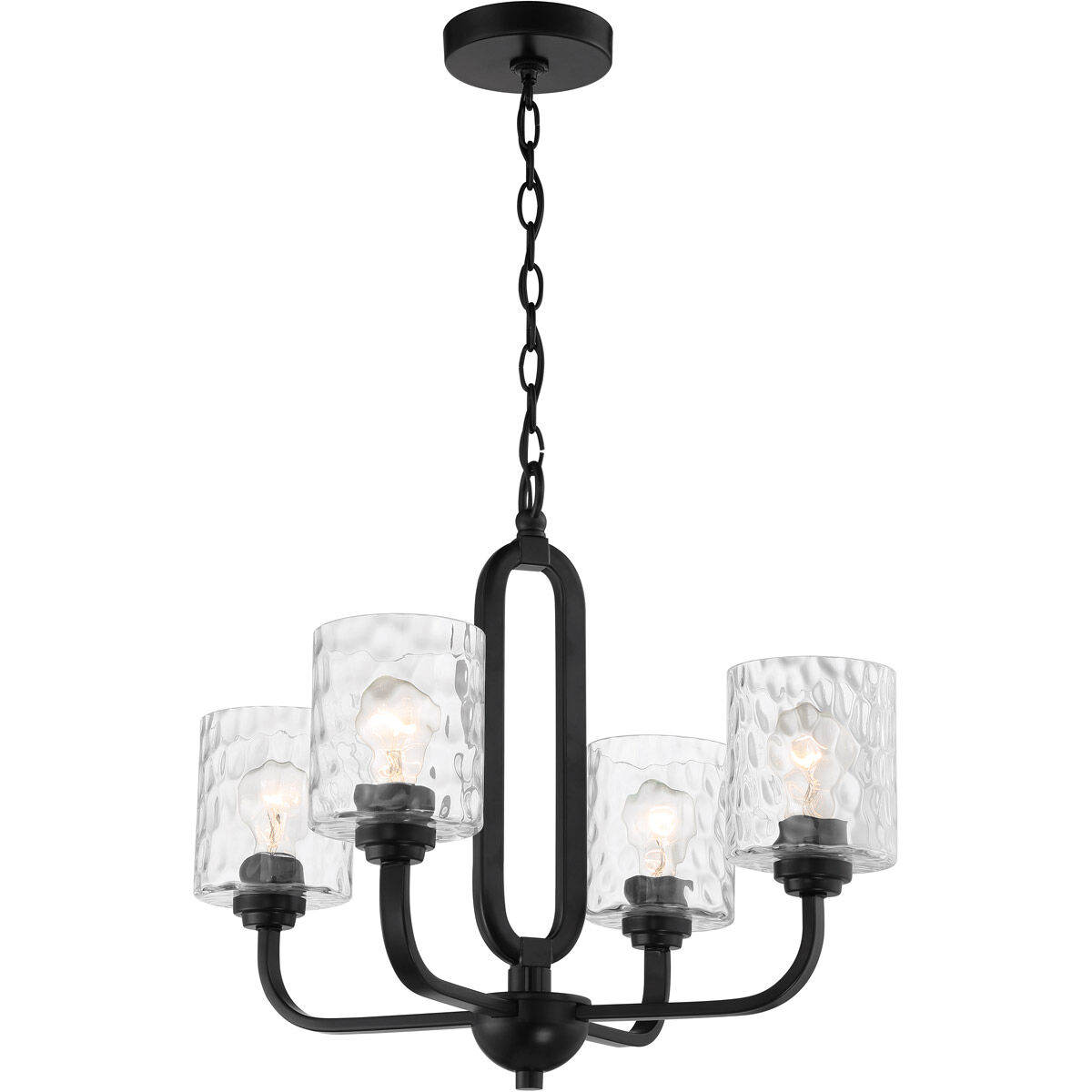Collins 4 Light 24 inch Flat Black Chandelier Ceiling Light