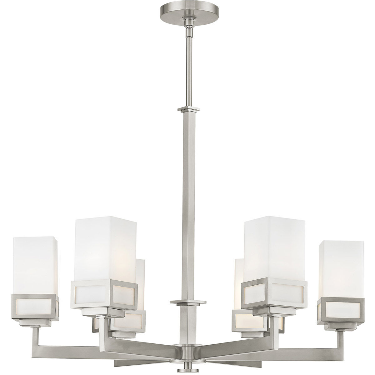 Harding 6 Light 29 inch Brushed Nickel Chandelier Ceiling Light