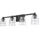 Pulsate 4 Light 30.25 inch Matte Black Vanity Light Wall Light