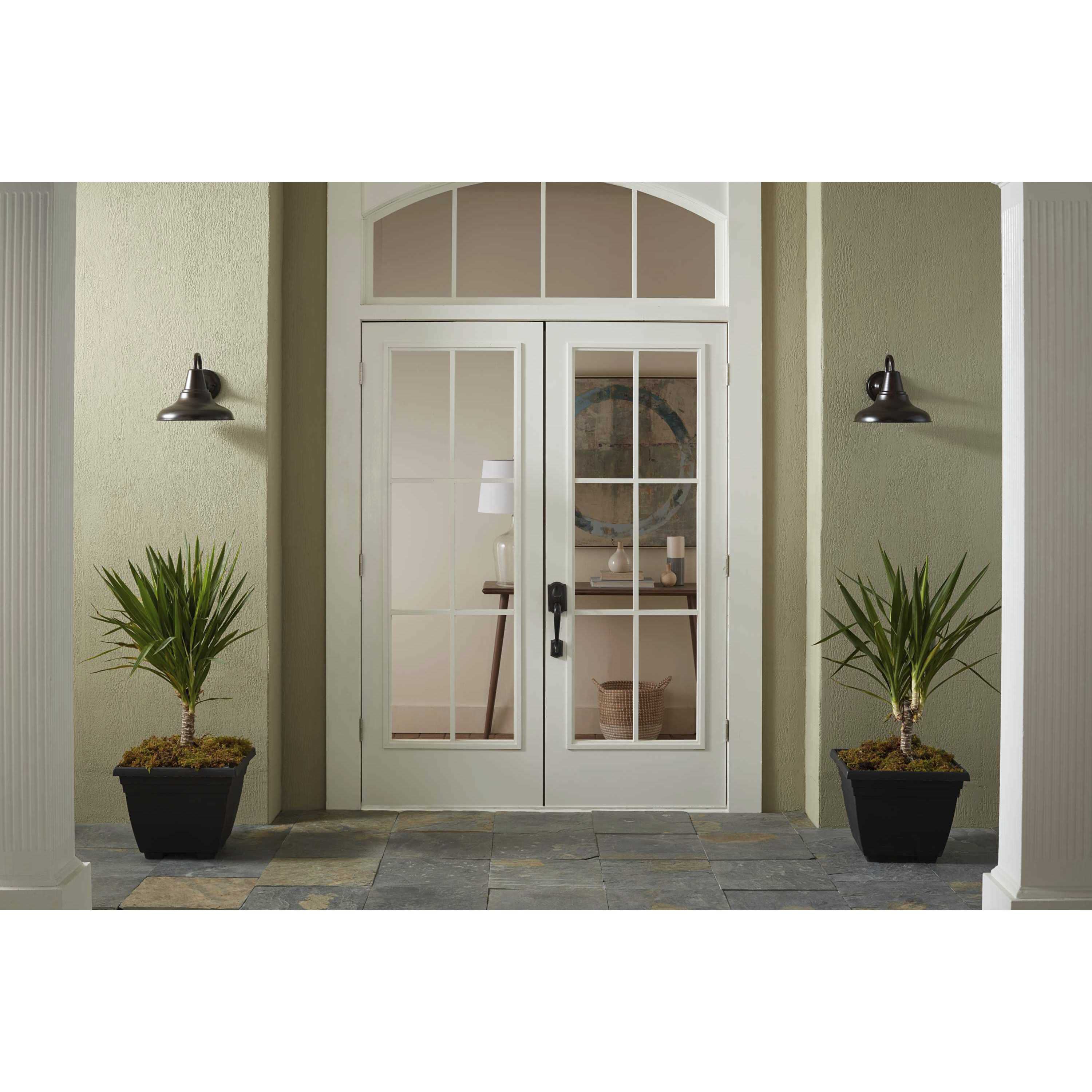 District Outdoor Wall Lantern in Antique Bronze, Standard Lamping, Large