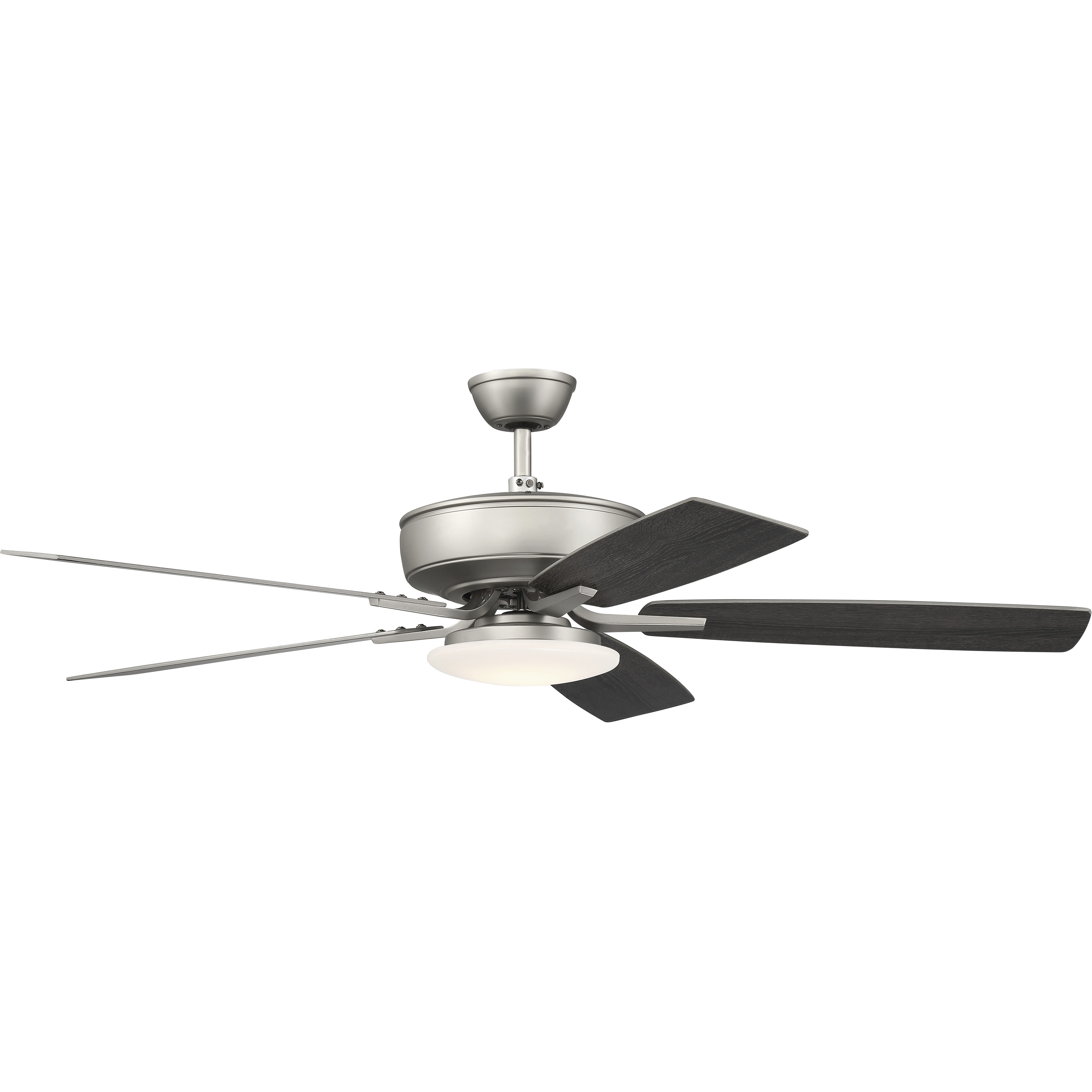 Pro Plus 112 52 inch Brushed Satin Nickel with Brushed Nickel/Greywood Blades Contractor Ceiling Fan, Slim