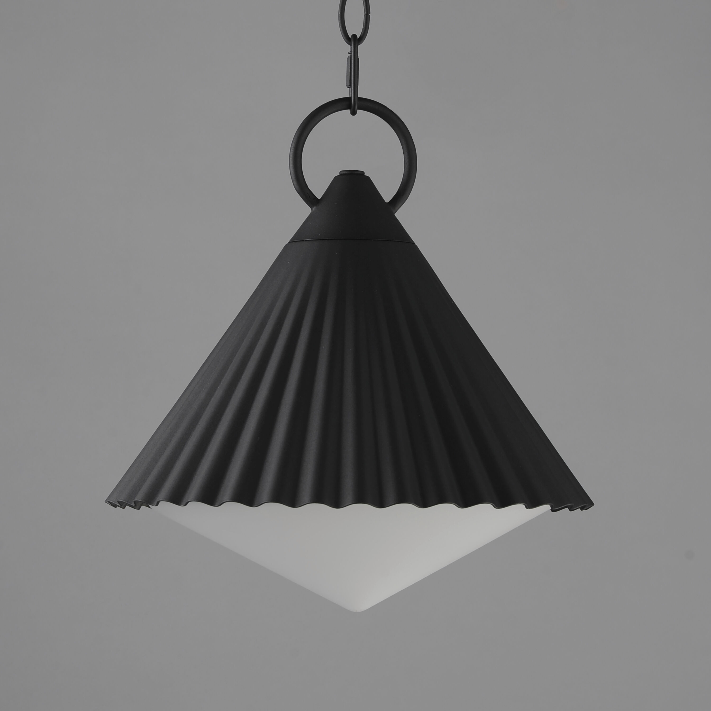 Odette 1 Light 12 inch Black Outdoor Pendant