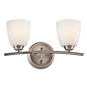 Granby 2 Light 17 inch Brushed Pewter Wall Mt Bath 2 Arm Wall Light