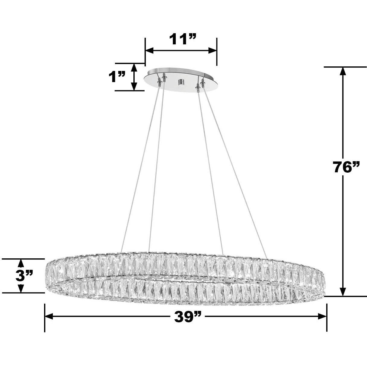 Dickinson 1 Light 39 inch Chrome Pendant Ceiling Light