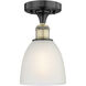 Castile 1 Light 6 inch Black Antique Brass Flush Mount Ceiling Light in White