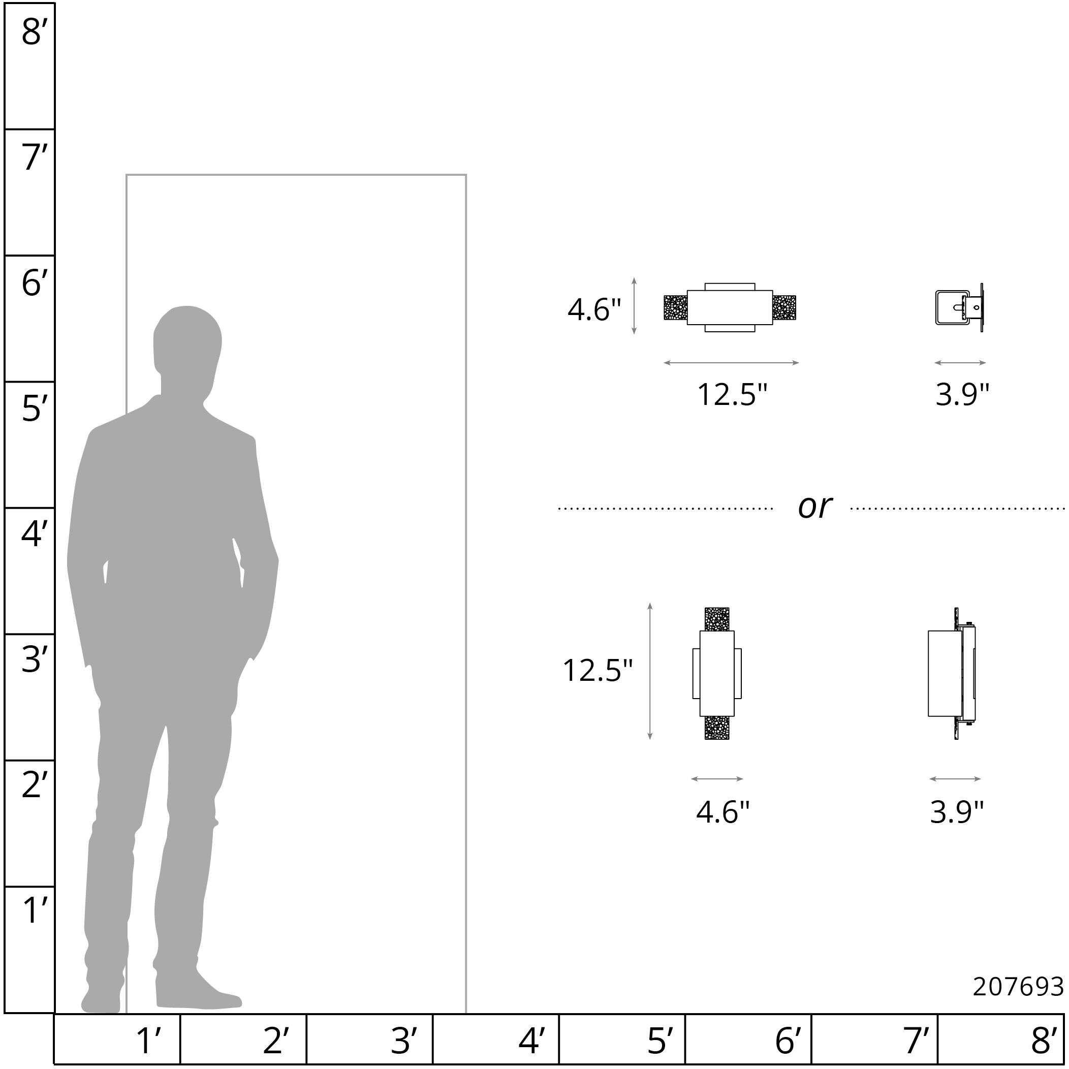 Oceanus 1 Light 4.6 inch Modern Brass ADA Sconce Wall Light