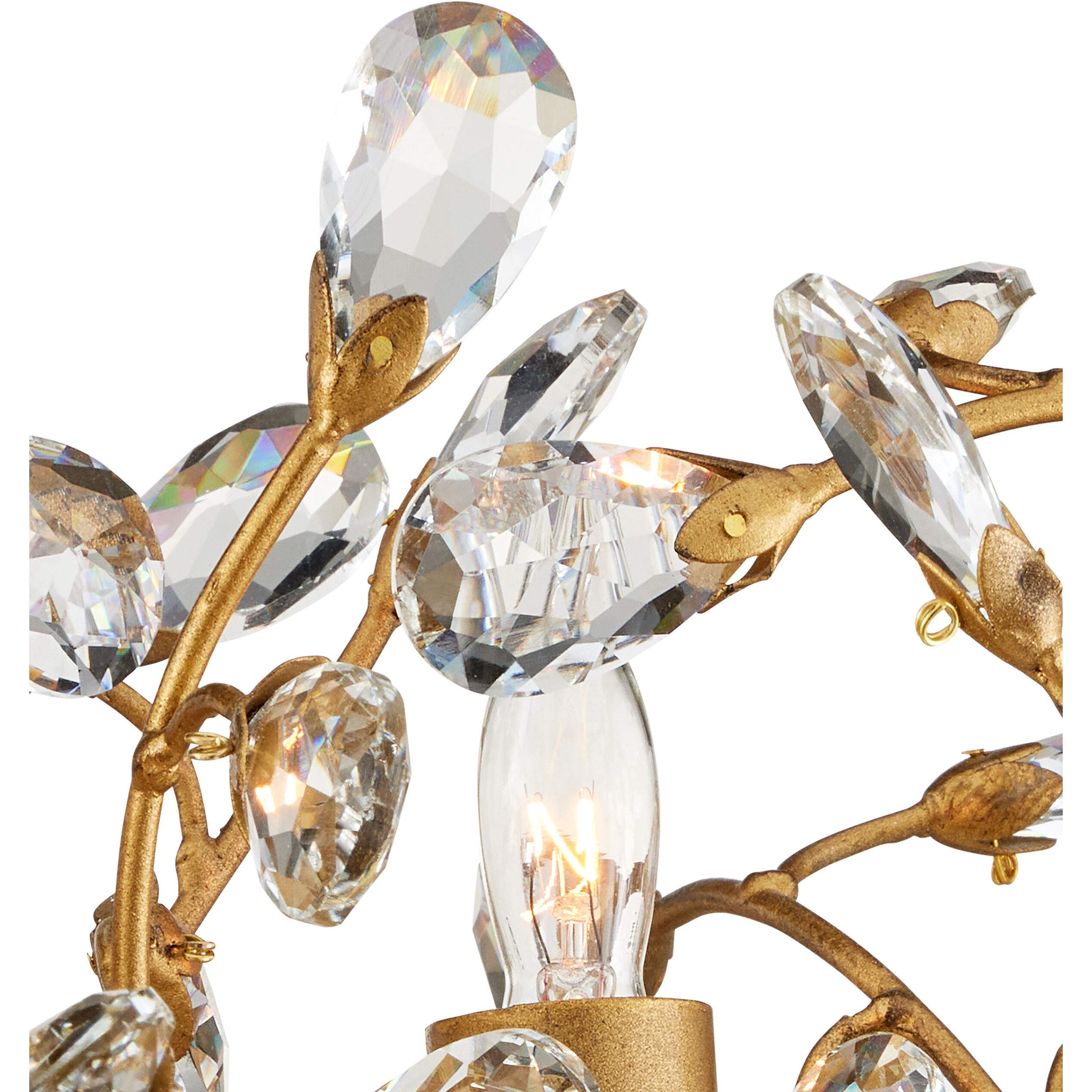 Crystal Bud 24 Light 57.5 inch Clear/Brass Ring Chandelier Ceiling Light