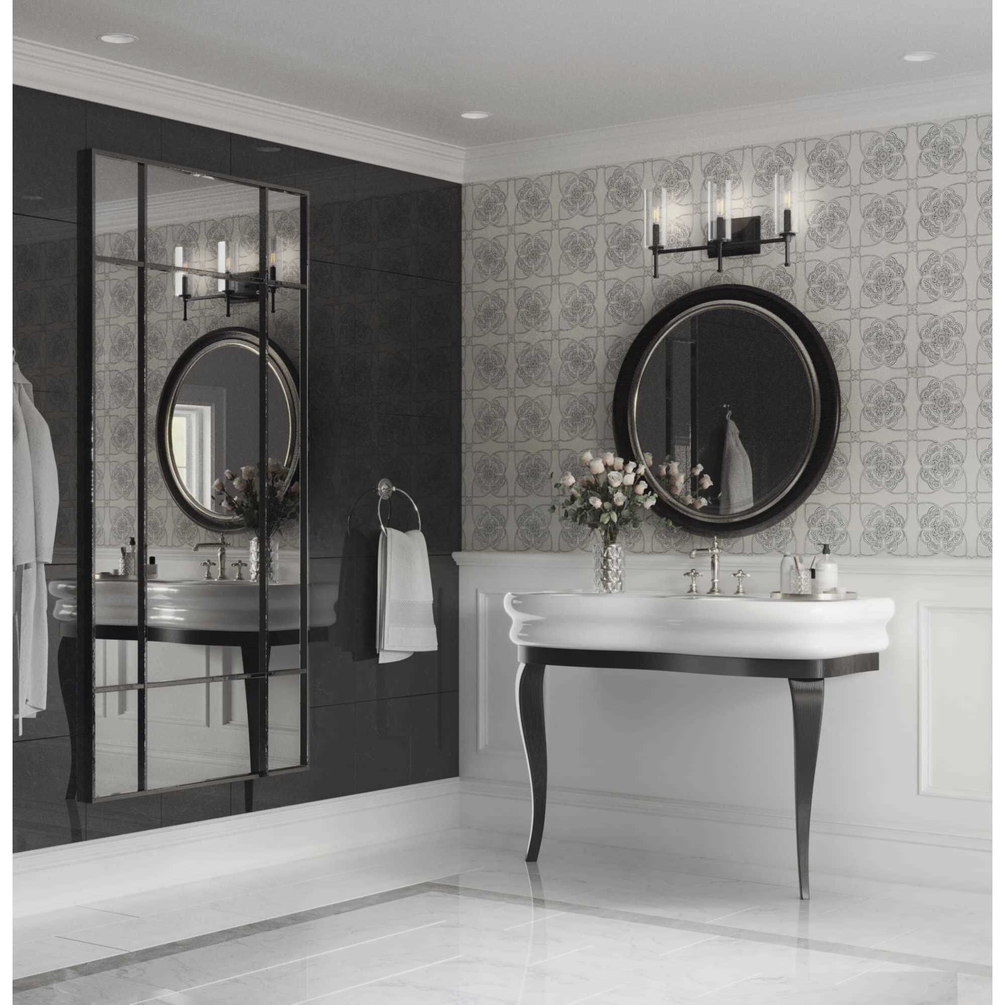 Elara 3 Light 22 inch Matte Black Bath Vanity Wall Light