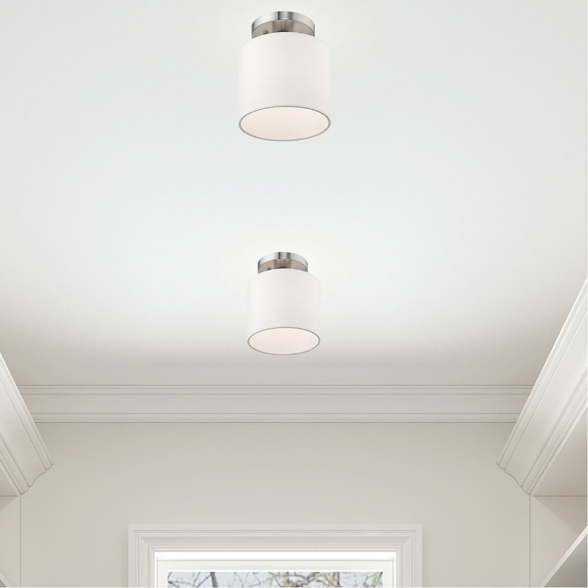 Clark 1 Light 7 inch Brushed Nickel Semi-Flush Mount Ceiling Light