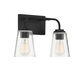 Transitional 2 Light 15 inch Matte Black Bathroom Vanity Light Wall Light