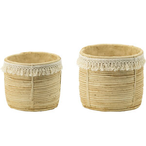 Round Natural Outdoor Planter