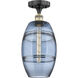Edison Vaz 1 Light 8 inch Black Antique Brass Semi-Flush Mount Ceiling Light