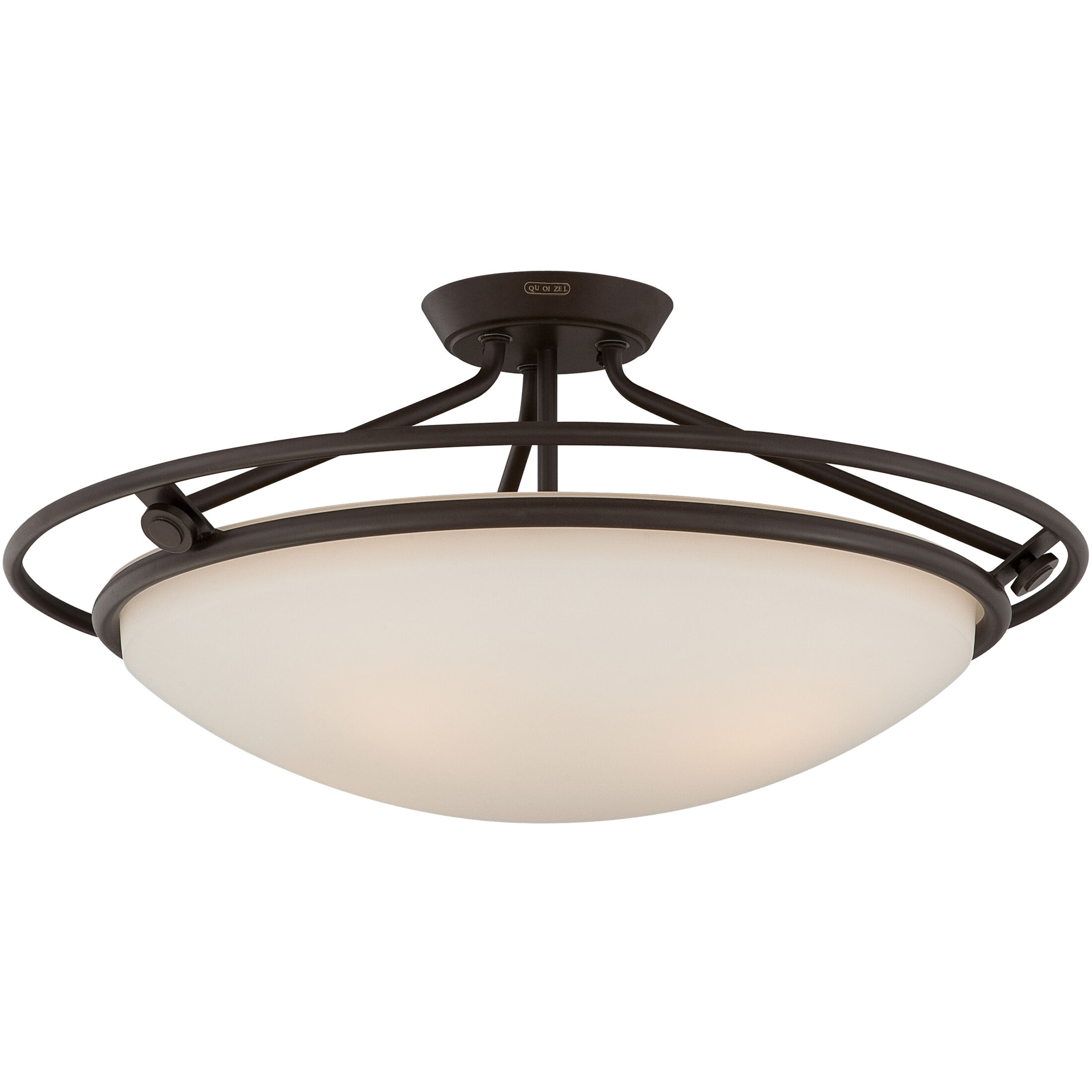 Bronze semi flush store mount ceiling light