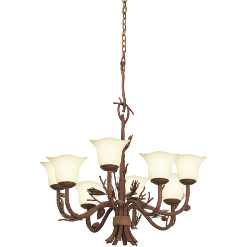 Ponderosa 8 Light 26 inch Ponderosa Chandelier Ceiling Light in Small Piastra (1255)