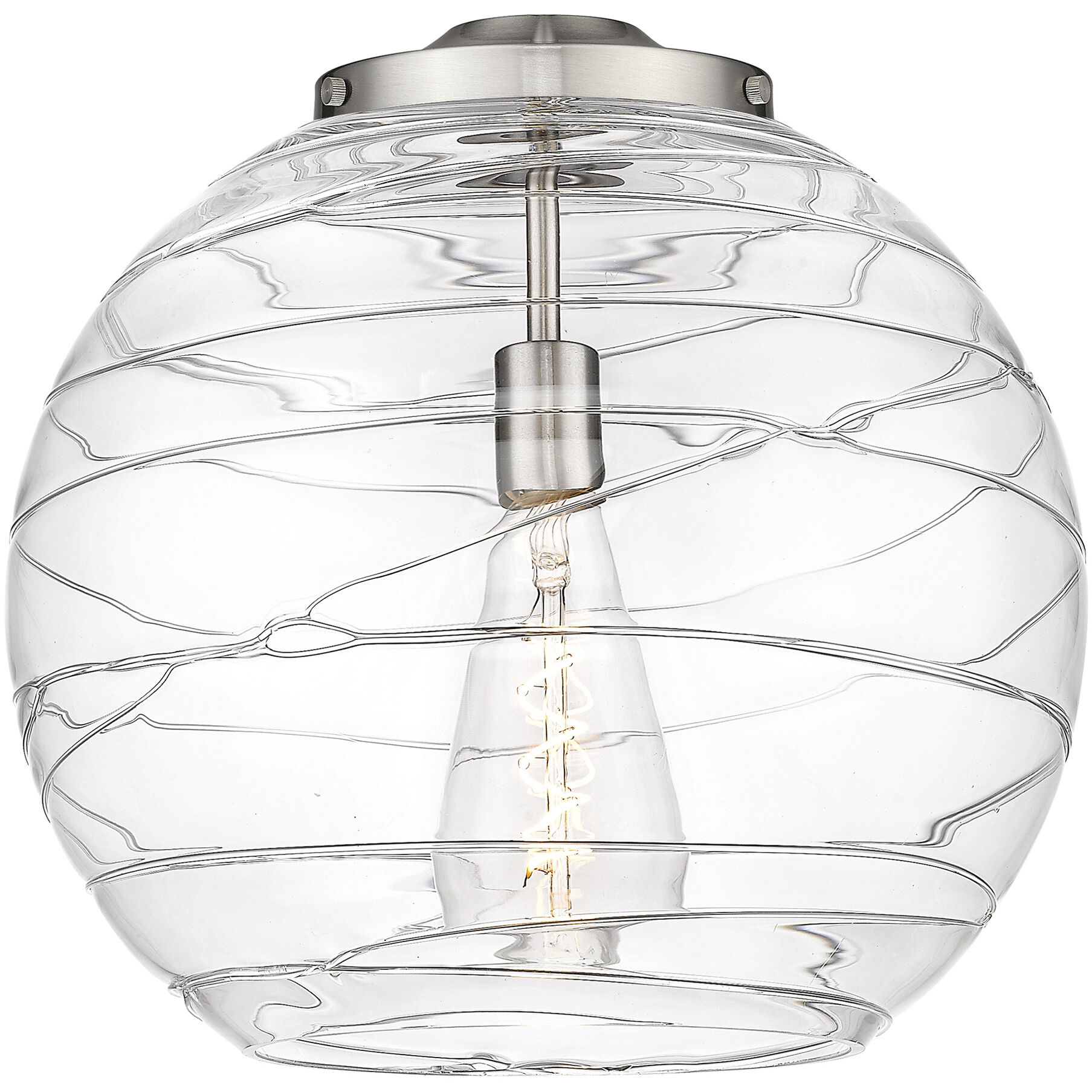Ballston Athens Deco Swirl LED 15.75 inch Brushed Brass Pendant Ceiling Light in Clear Deco Swirl
