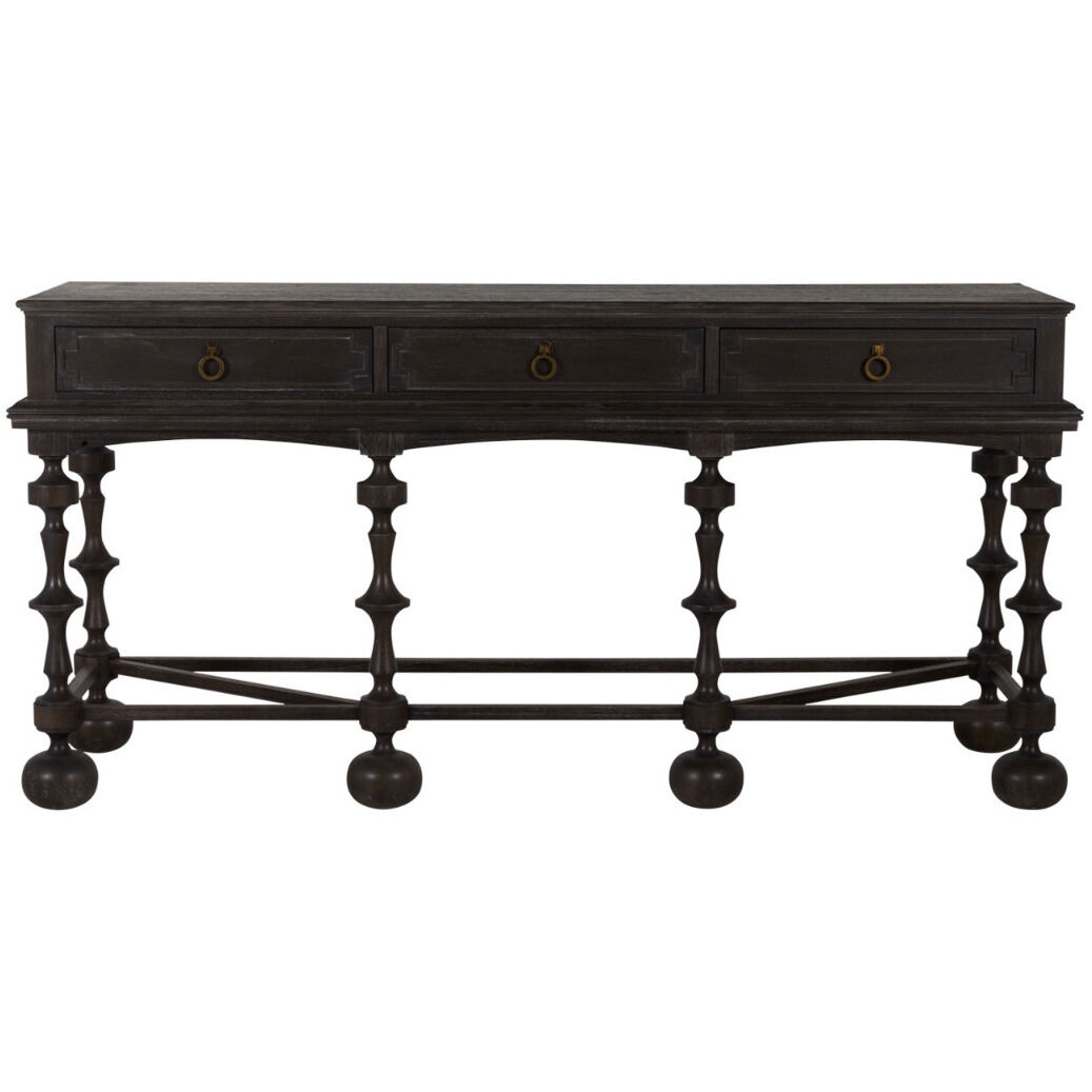 Arrington 76 X 21 inch Cerused Ash / Antique Brass Console Table